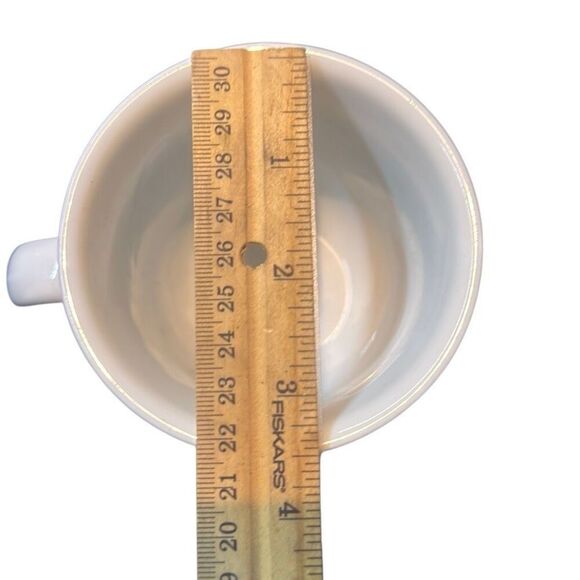 Pottery Barn White Wide Rim Bistro Suppertime Coffee Mugs Set of 2 - Picture 9 of 9